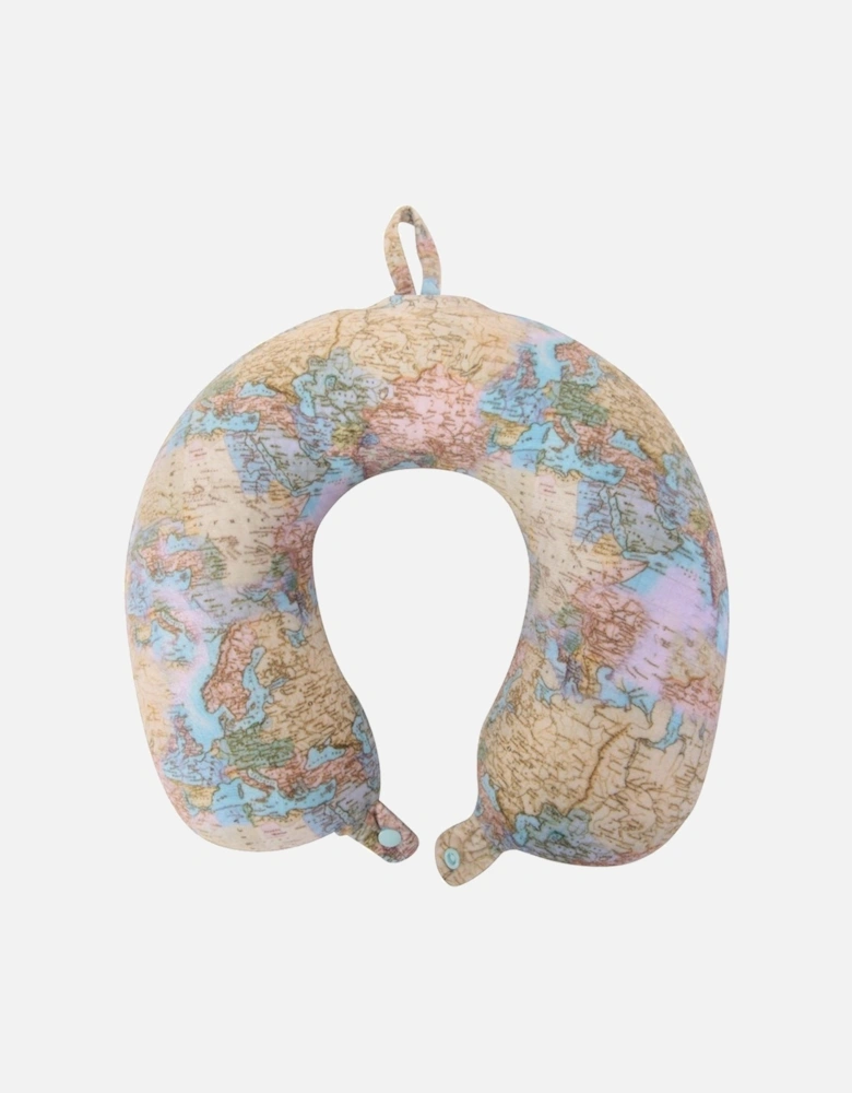 World Map Memory Foam Travel Pillow