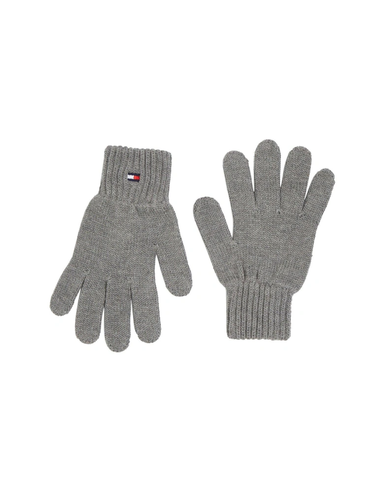 Kids Small Flag Gloves - Light Grey Heather
