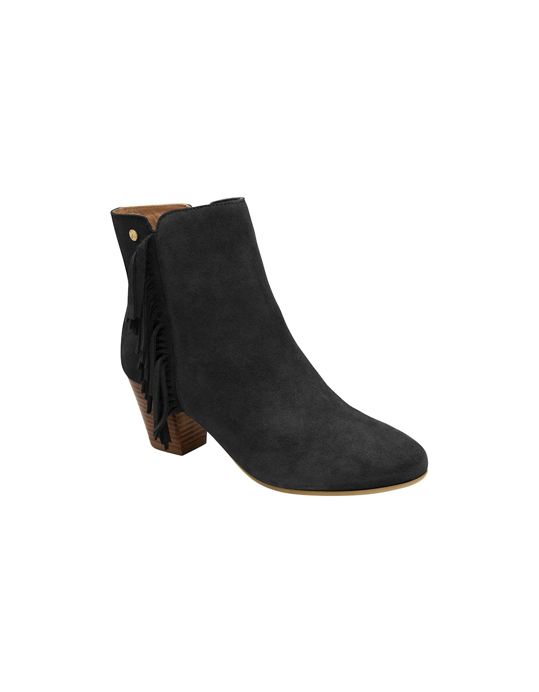 Laxey Black Suede Western Ankle Boot, 2 of 1
