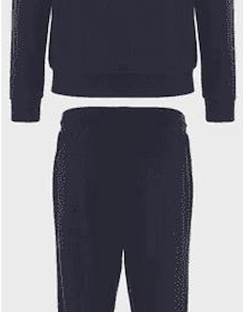 Cotton Zip Funnel Neck Navy/Grey Tracksuit