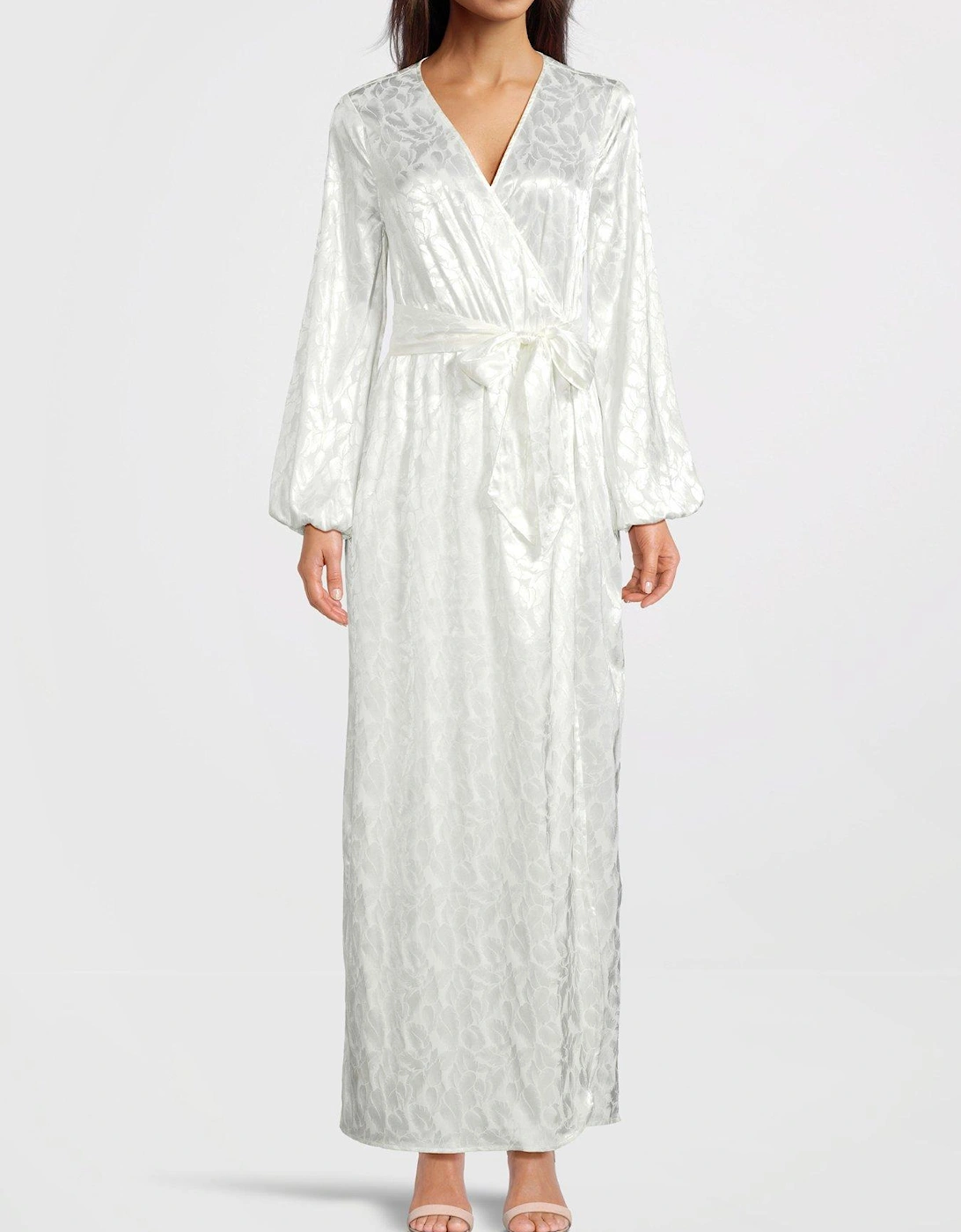 Jacquard Wrap Maxi Dress - White, 5 of 4