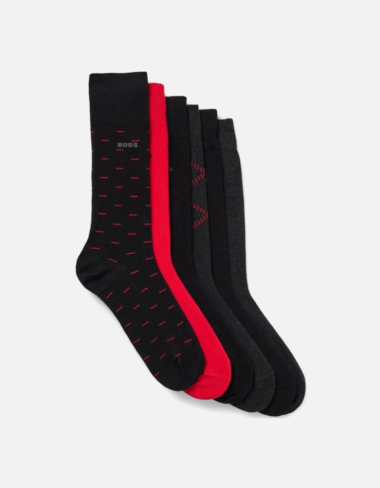 BOSS Black 6P RS GiftDesign CC Socks 640 Open Red