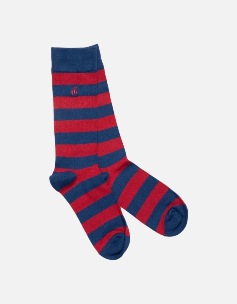 Bamboo Socks Classic Red Stripe