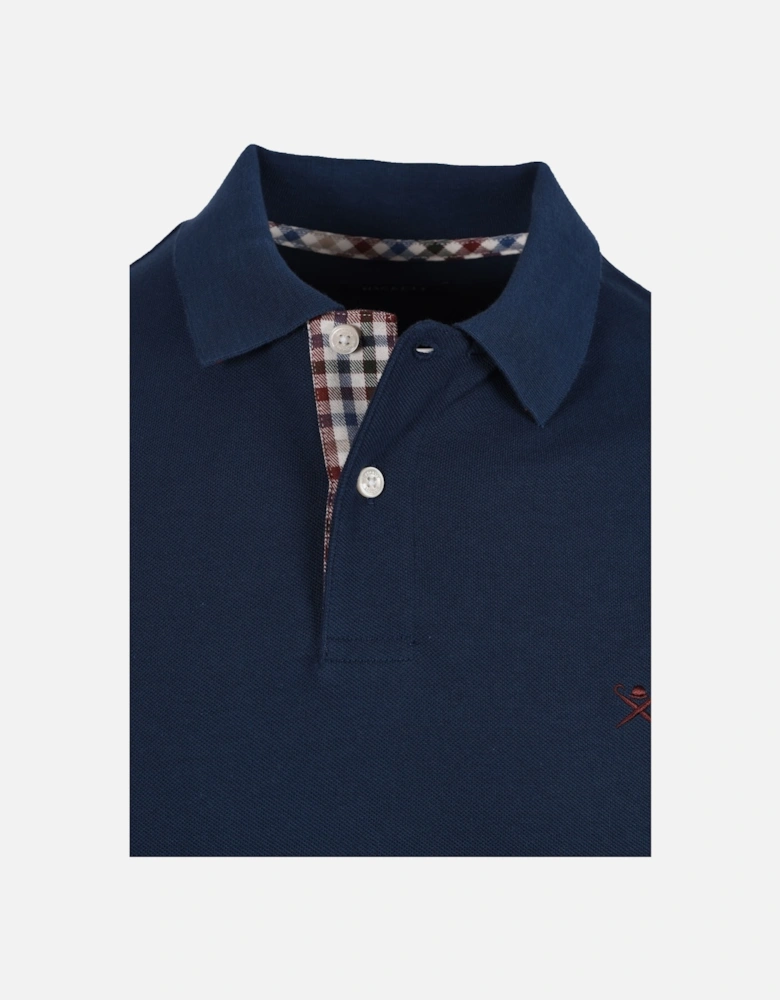 Woven Trim Polo Shirt Dark Denim