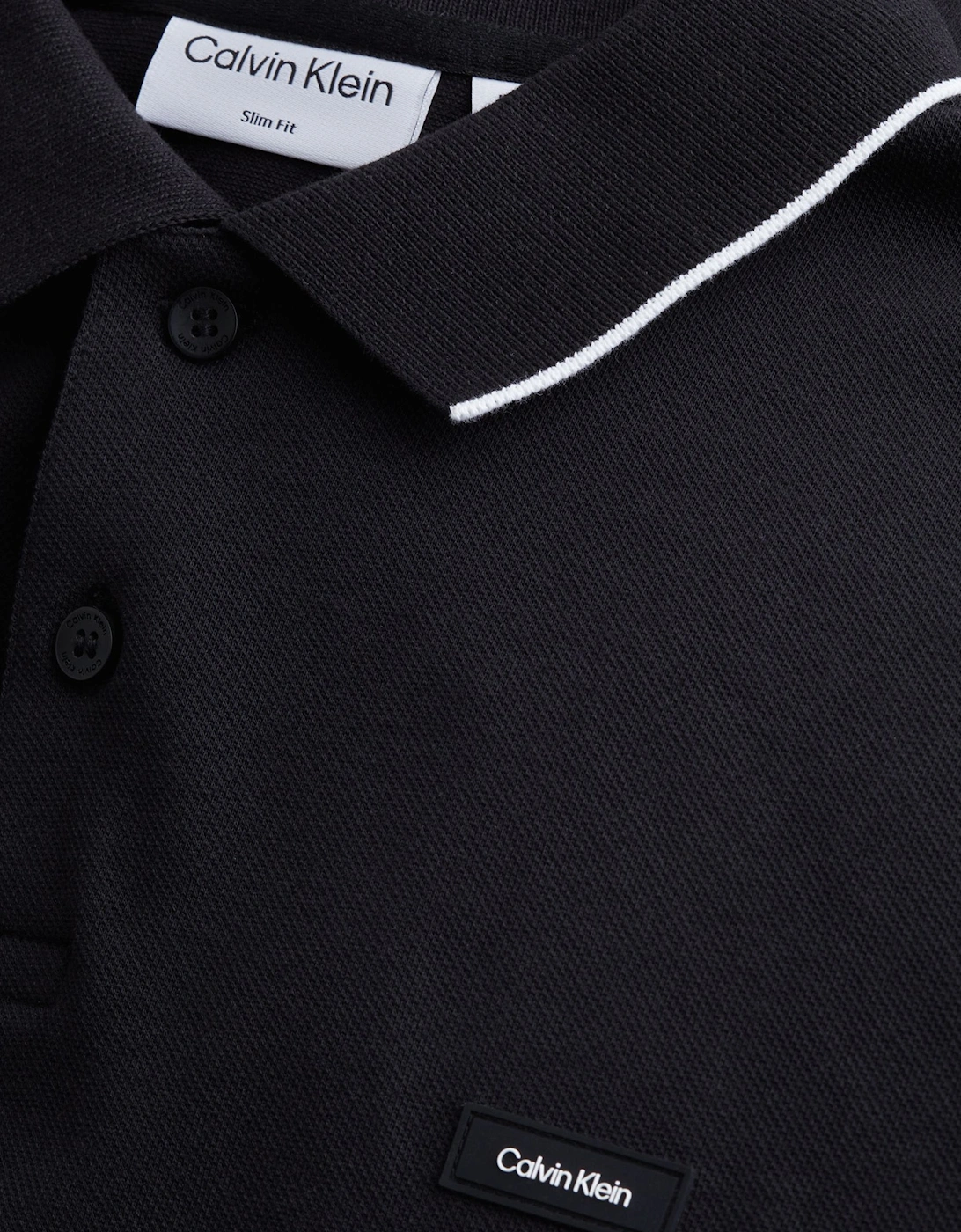 Stretch Pique Tippin Polo Shirt Black
