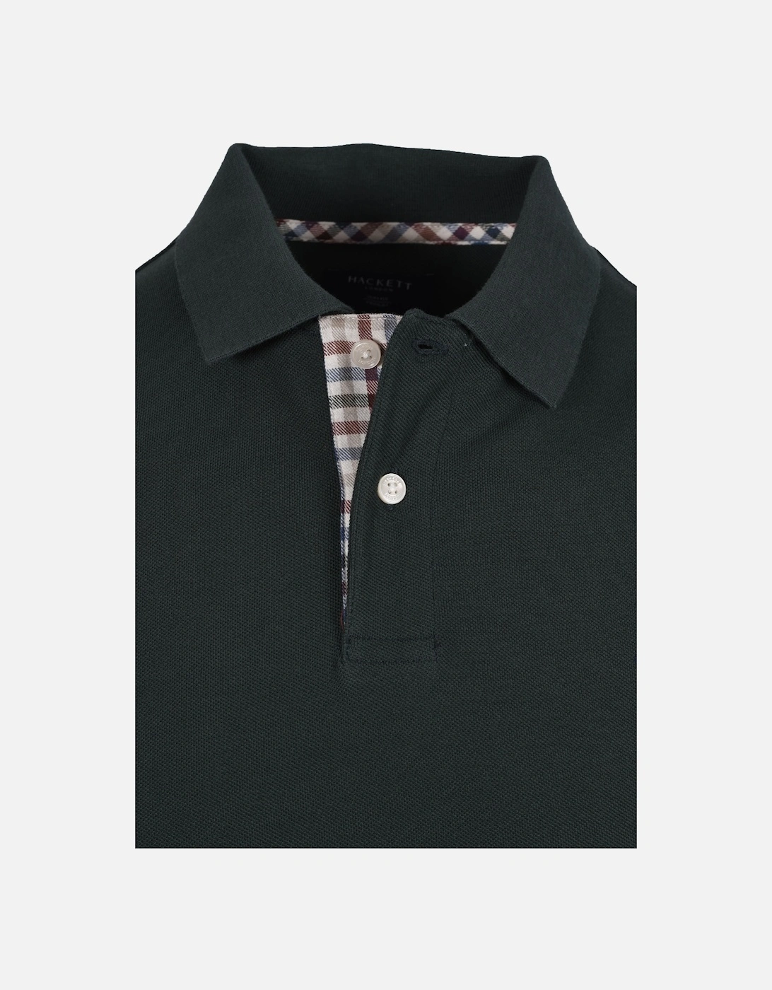 Woven Trim Polo Shirt Dark Green