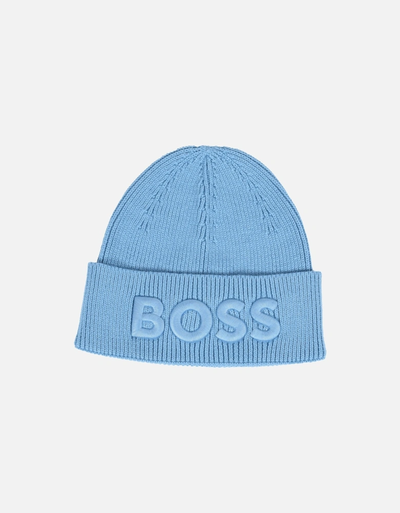Boss Afox Beanie Hat Open Blue