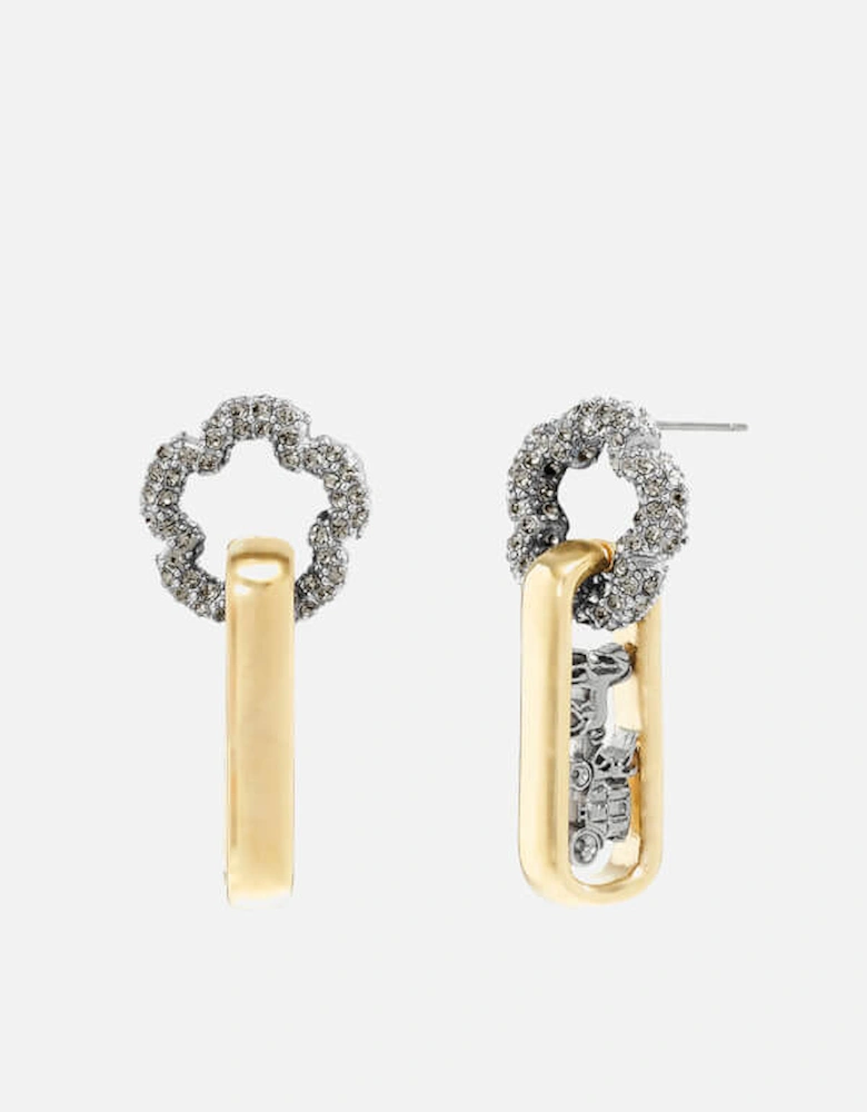 Tearose Statement Gold and Silver-Tone Earrings