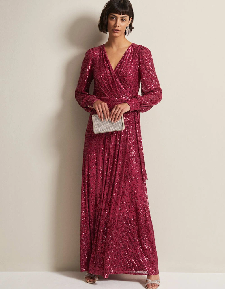 Amily Pink Sequin Maxi Dress
