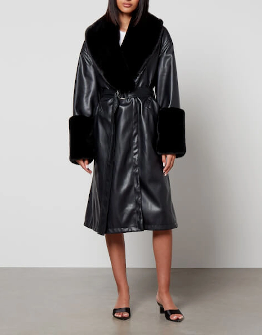 Bailey Faux Fur and Vegan Leather Coat, 2 of 1
