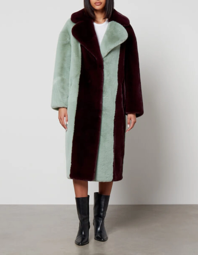 Katie Striped Faux Fur Coat