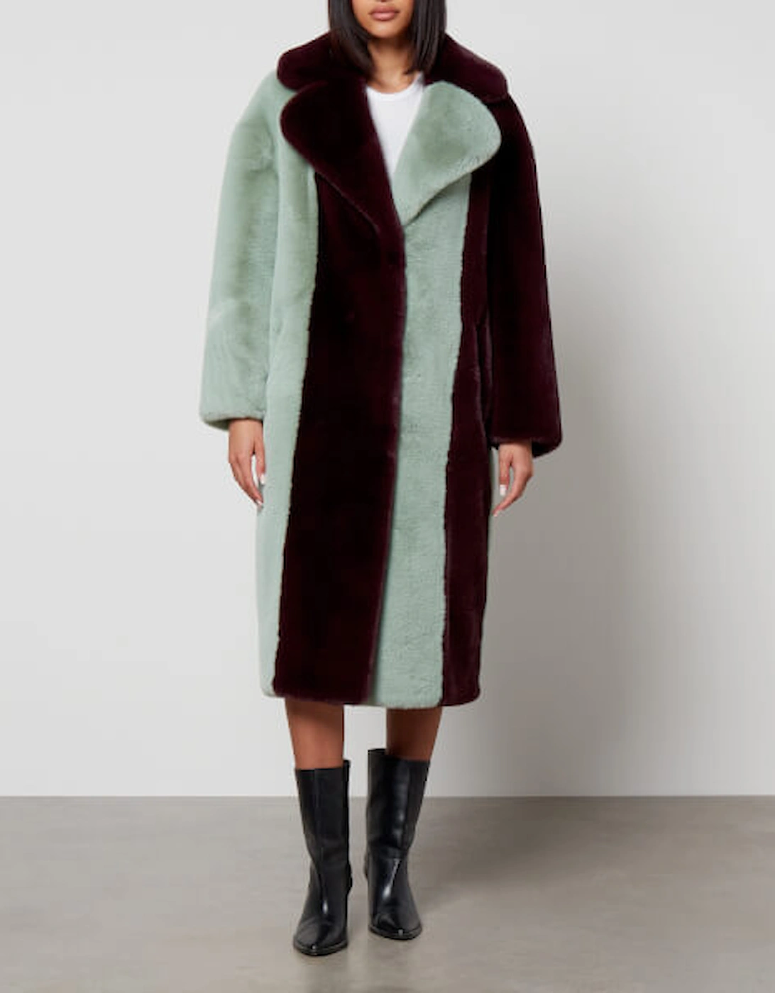 Katie Striped Faux Fur Coat, 2 of 1