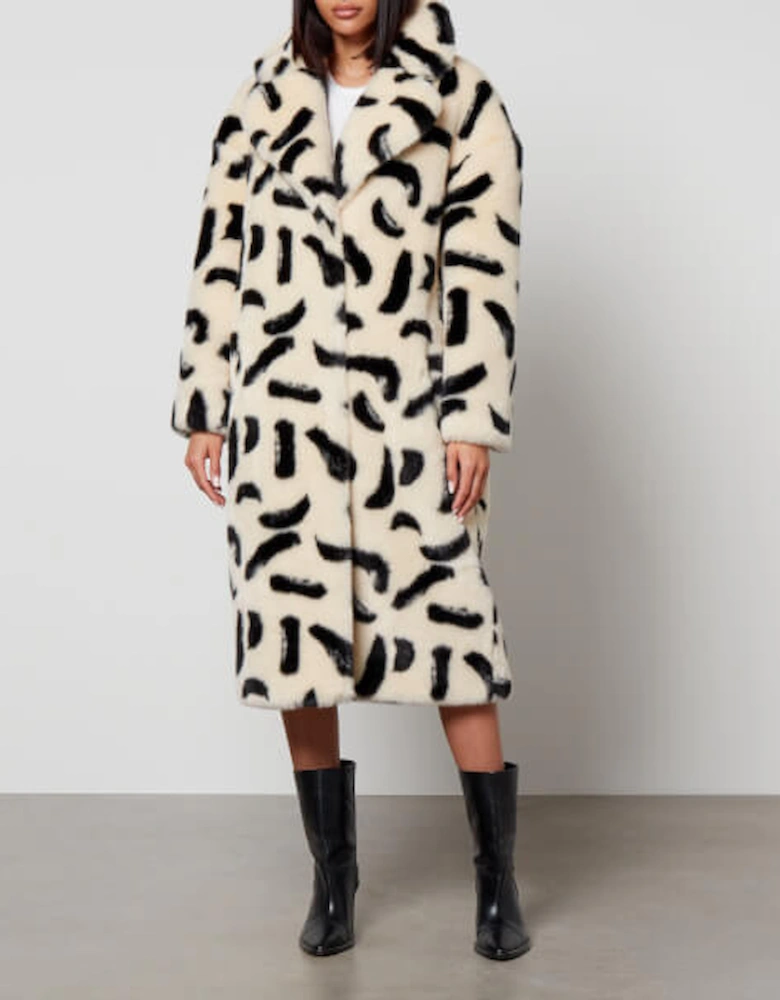 Katie Printed Faux Fur Coat