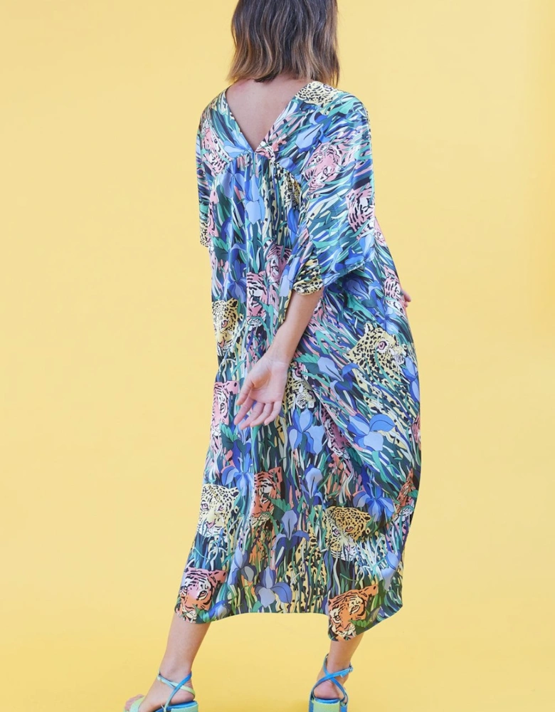 Silk Blend Oversized Maxi Kimono