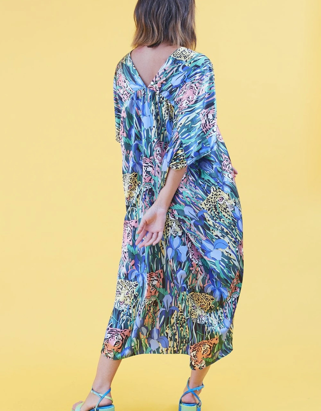 Silk Blend Oversized Maxi Kimono
