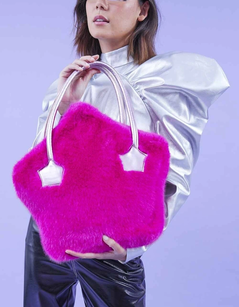 Eco Faux Fur Star Tote Bag