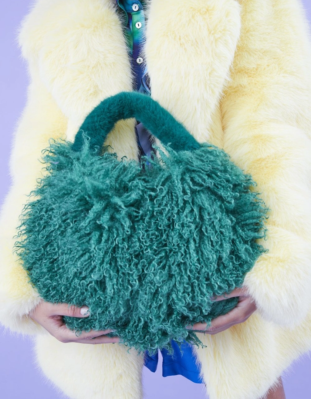 Green Bamboo Eco Faux Fur Bag