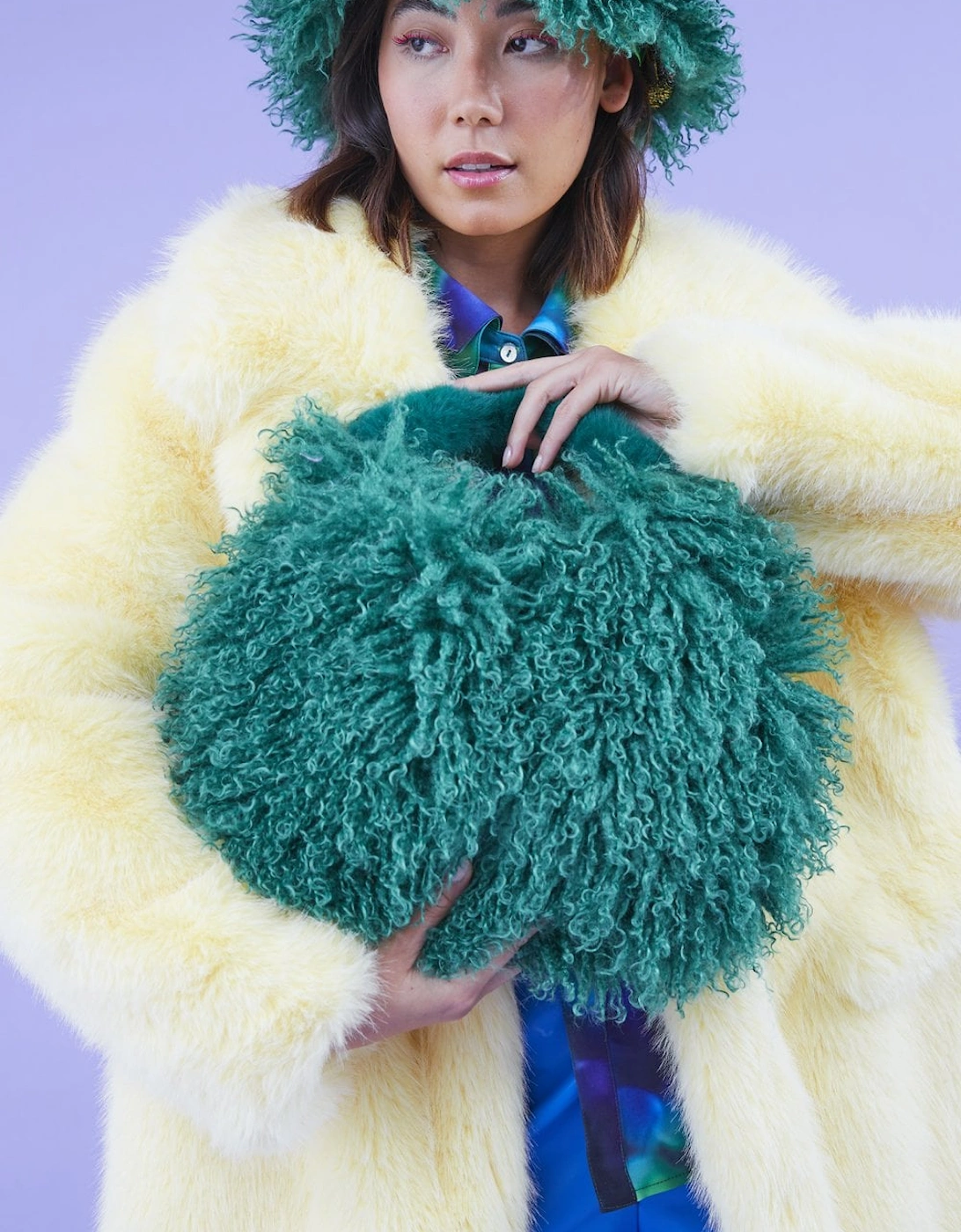 Green Bamboo Eco Faux Fur Bag, 3 of 2