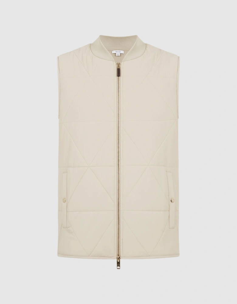 Hybrid Knitted-Quilted Sleeveless Jacket