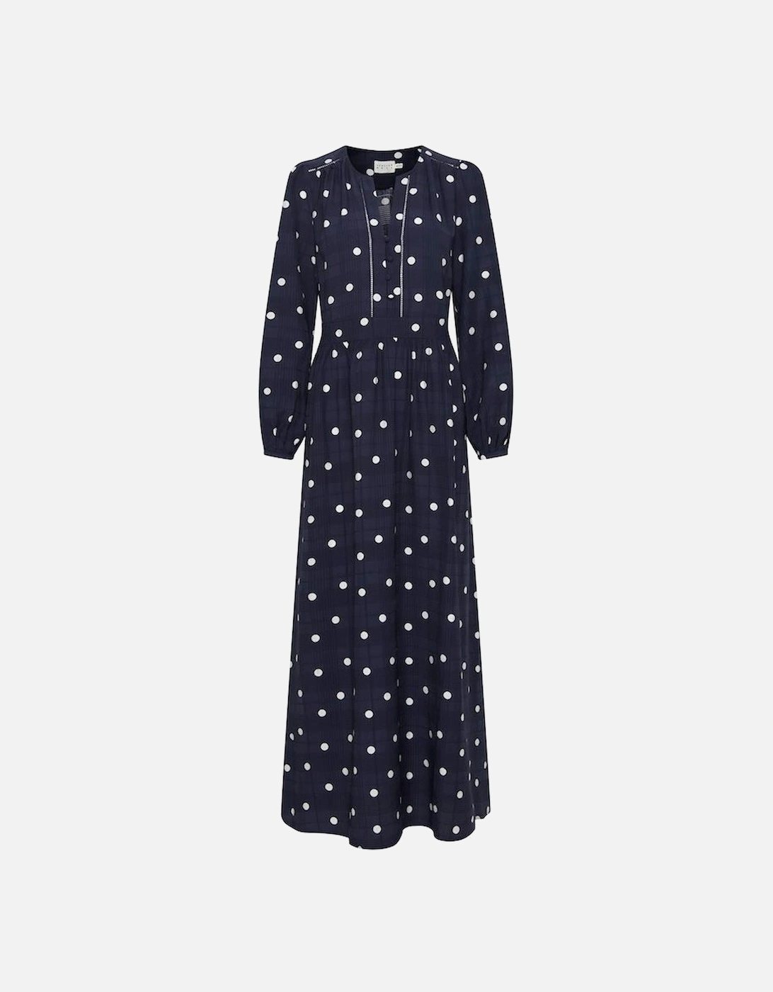 Maritime blue and snow white dot dress, 7 of 6