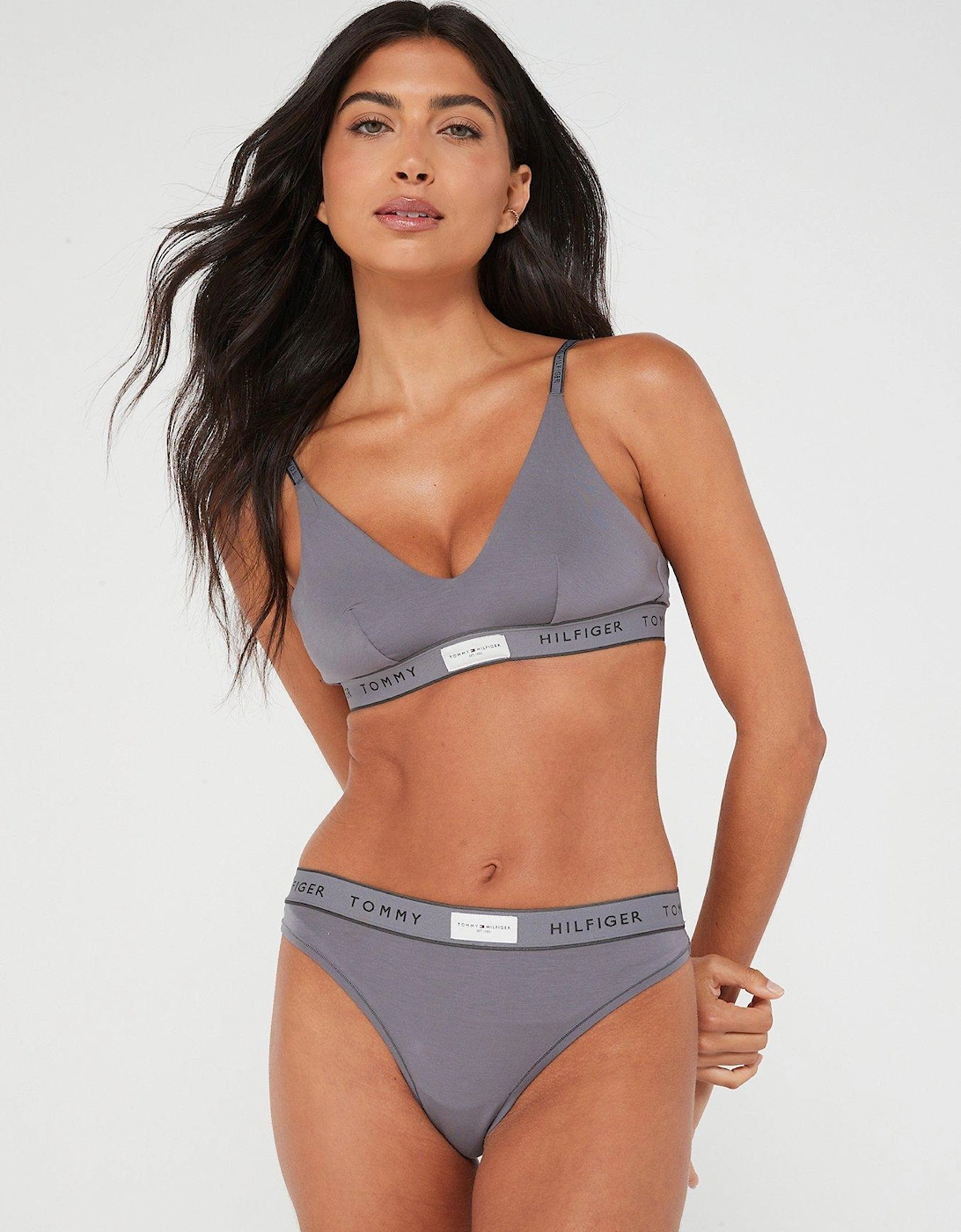 Unlined Triangle Bralette - Grey, 3 of 2
