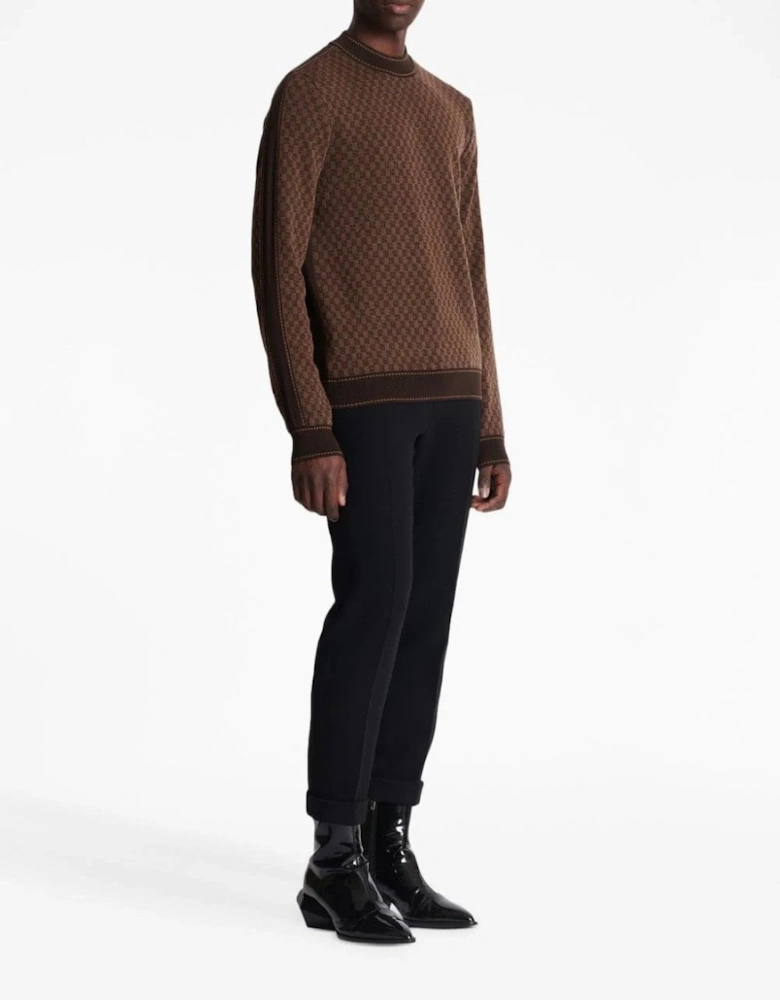 Mini Monogram Wool Sweater Brown