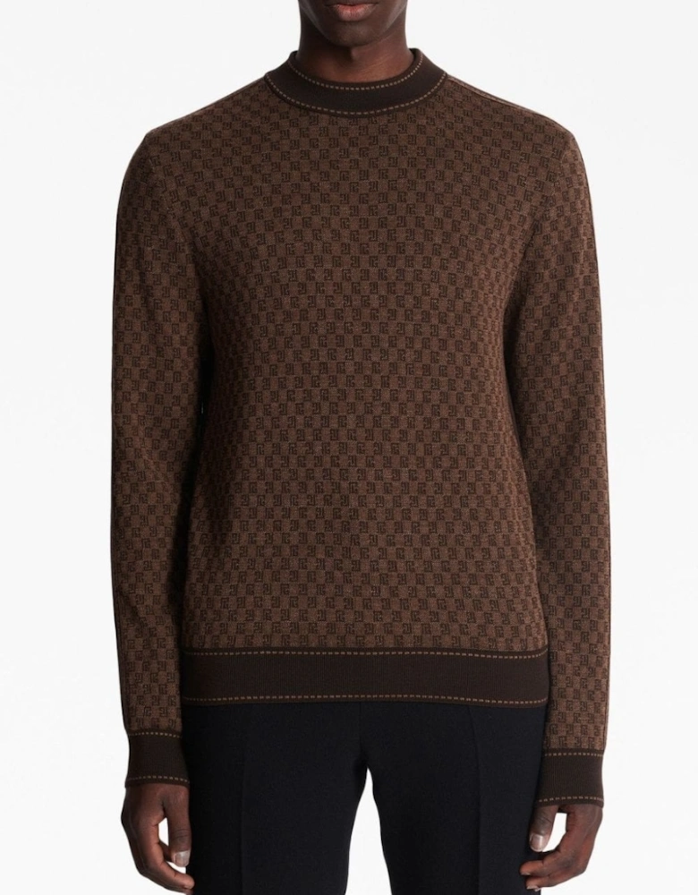 Mini Monogram Wool Sweater Brown