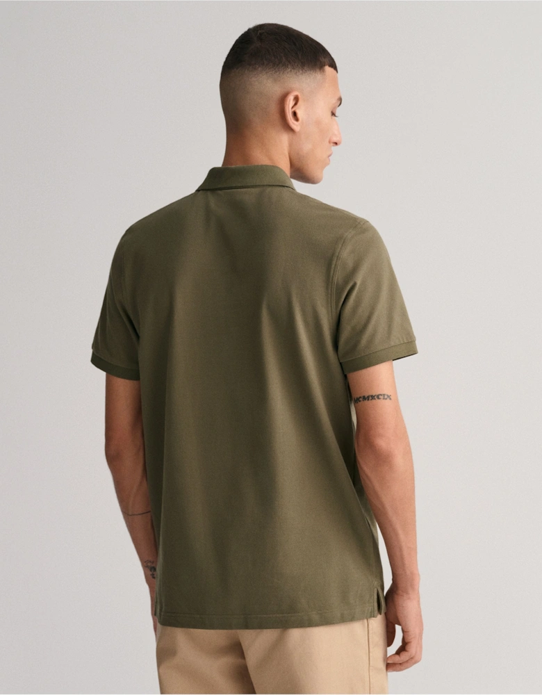 Green Tonal Shield Polo Shirt