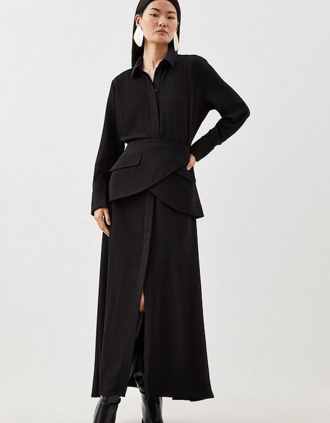 Soft Tailored Belted Maxi Shirt Dress, 5 of 4