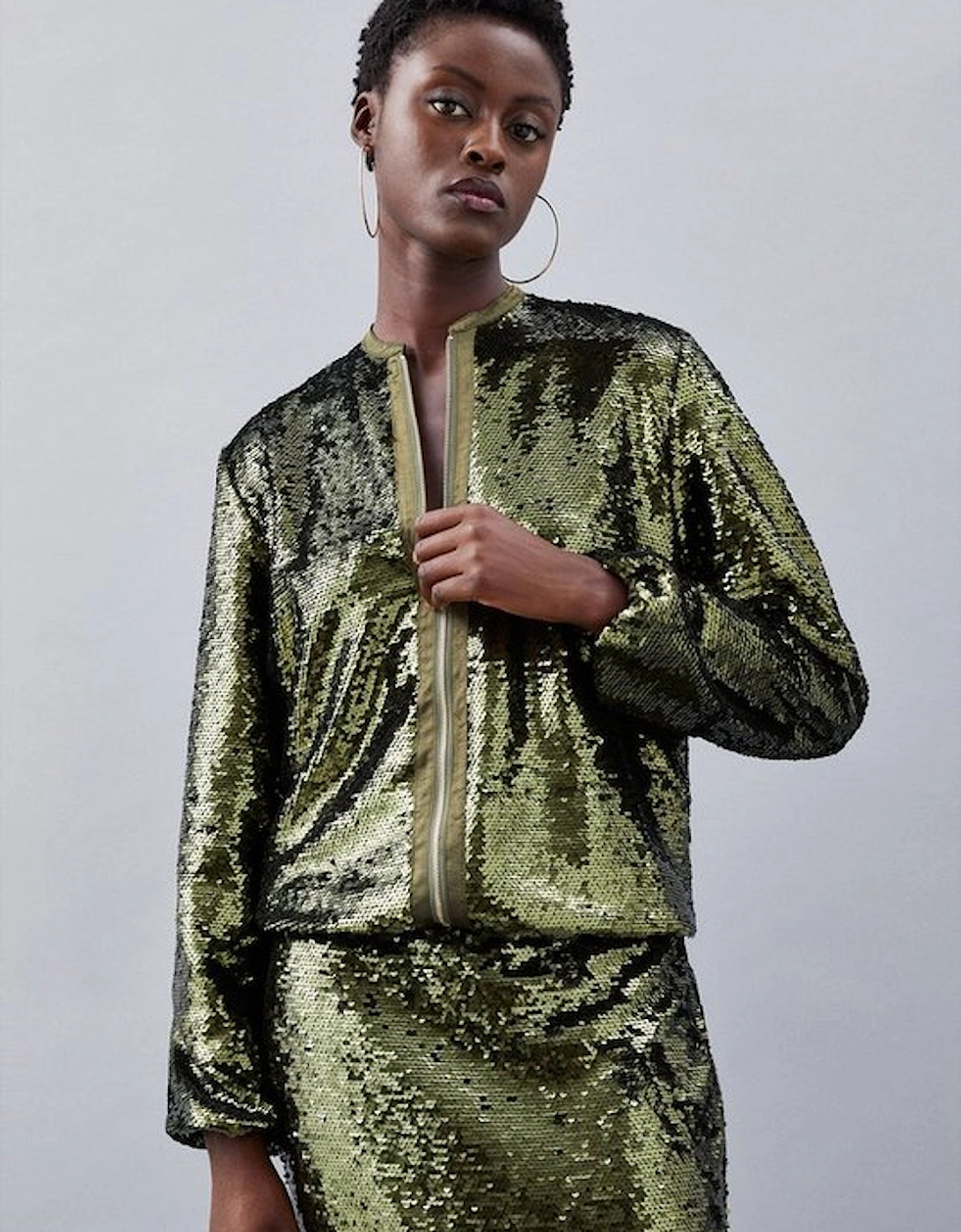 Sequin Woven Bomber Jacket, 5 of 4