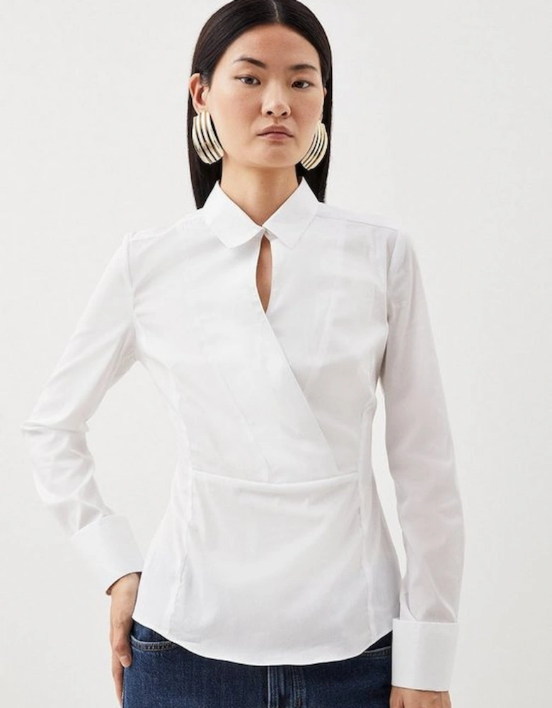 Wrap Front Tailored Shirt