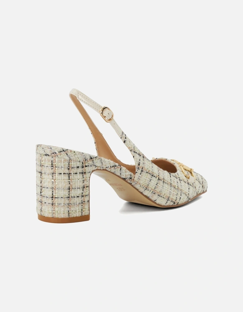 Ladies Choices - Brand Snaffle Block-Heeled Slingback Courts