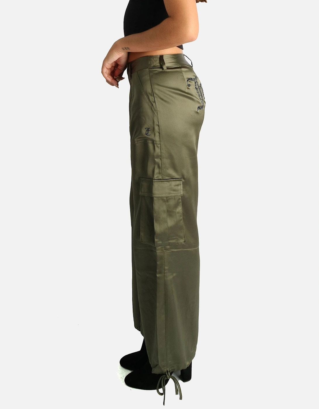 Fanta Diamante Logo Green Cargo Trouser