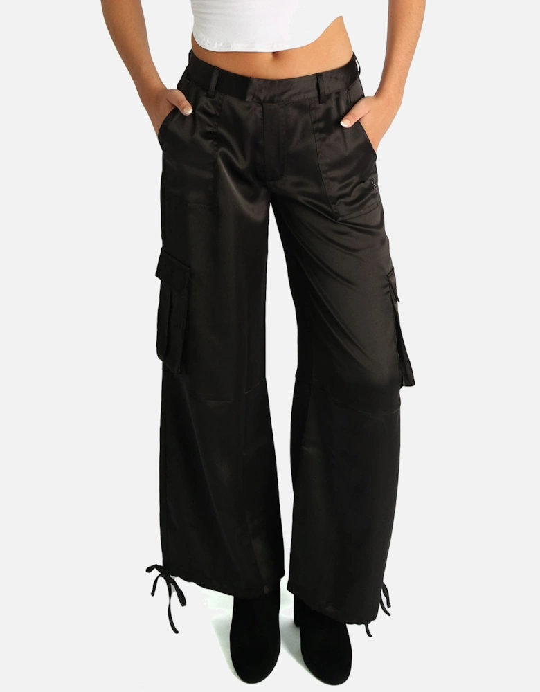 Fanta Diamante Logo Black Cargo Trouser