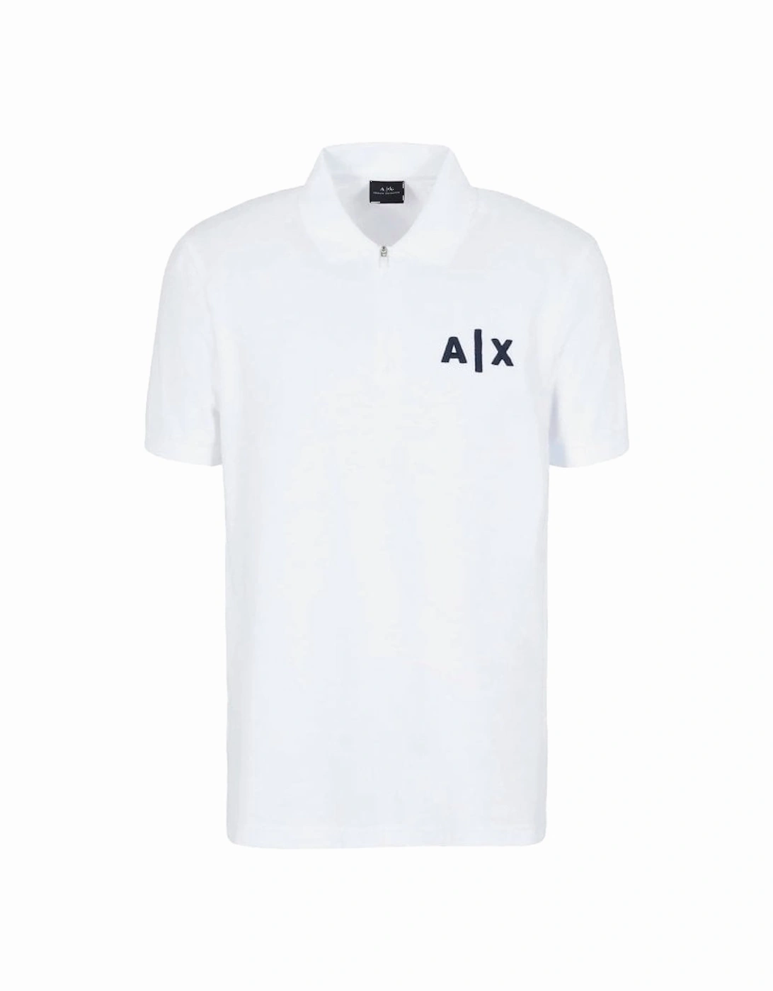 Jersey Zip Polo Shirt White, 5 of 4