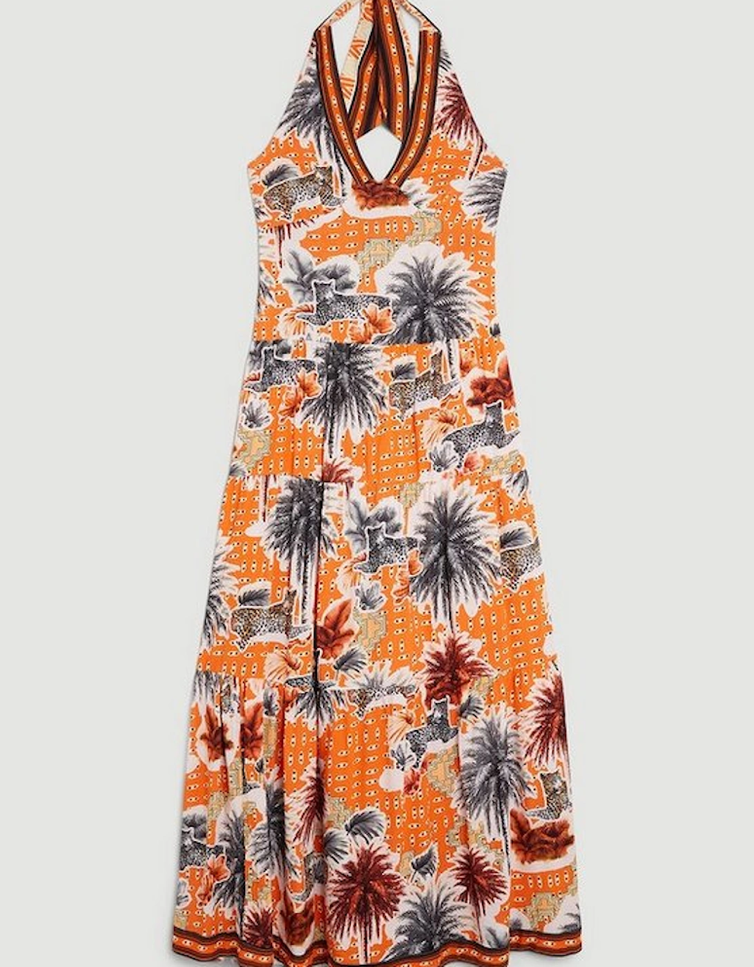 Tall Summer Palm Tiered Maxi Dress
