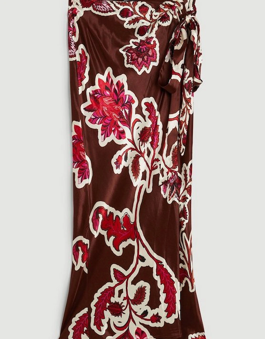 Batik Viscose Satin Woven Maxi Skirt