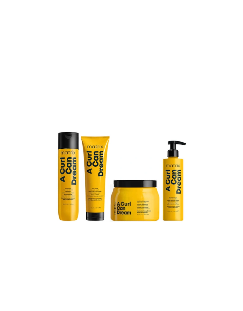 A Curl Can Dream Manuka Honey Infused Shampoo, Mask, Leave-in Cream and Hair Gel for Curls and Coils