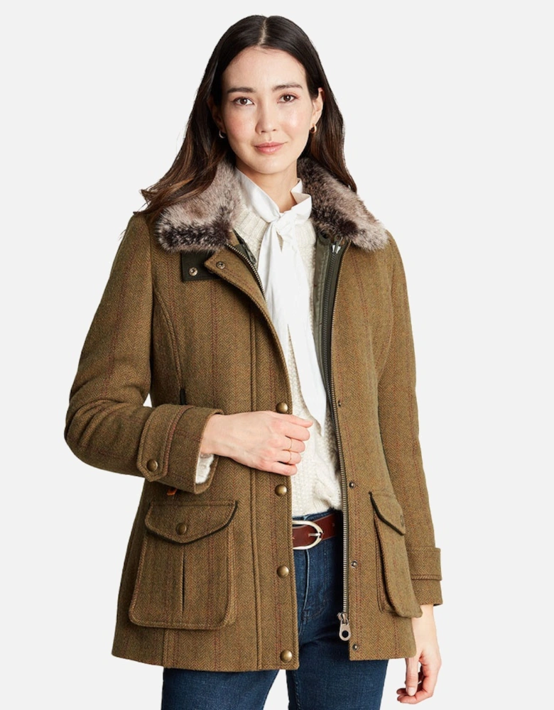 Womens Fieldcoat Luxe Padded Tweed County Jacket