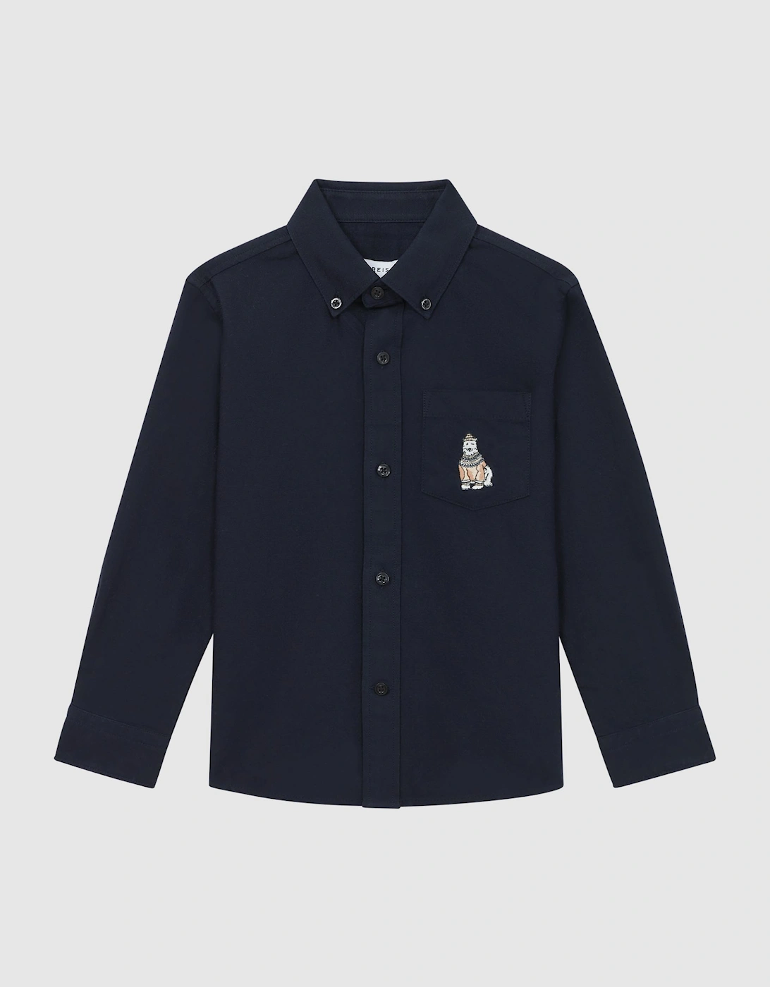 Slim Fit Button-Down Collar Motif Shirt, 2 of 1