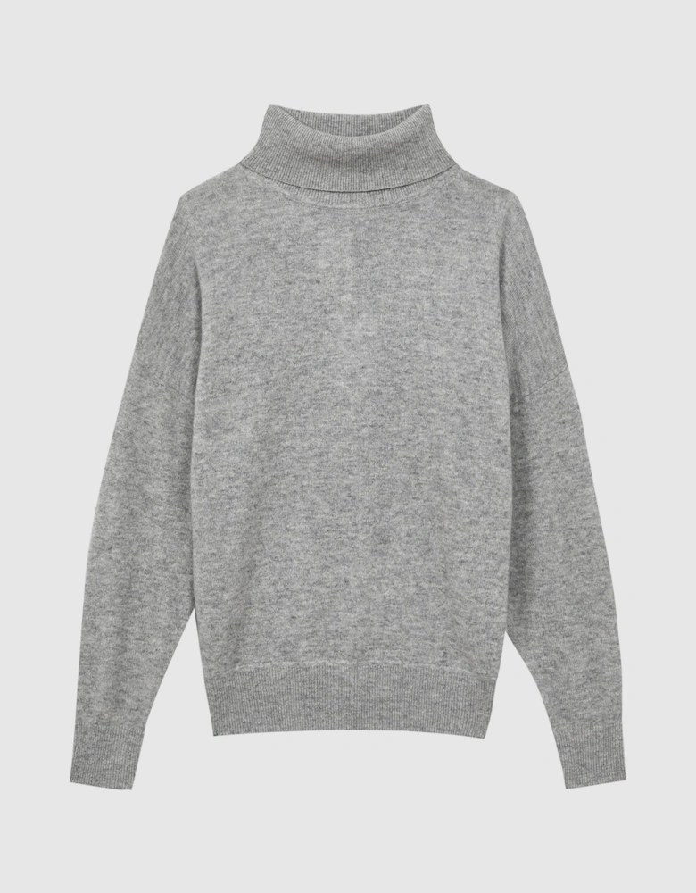 Fitted Cashmere Roll Neck Top