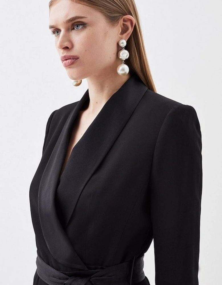 Tailored Tuxedo Wrap Playsuit