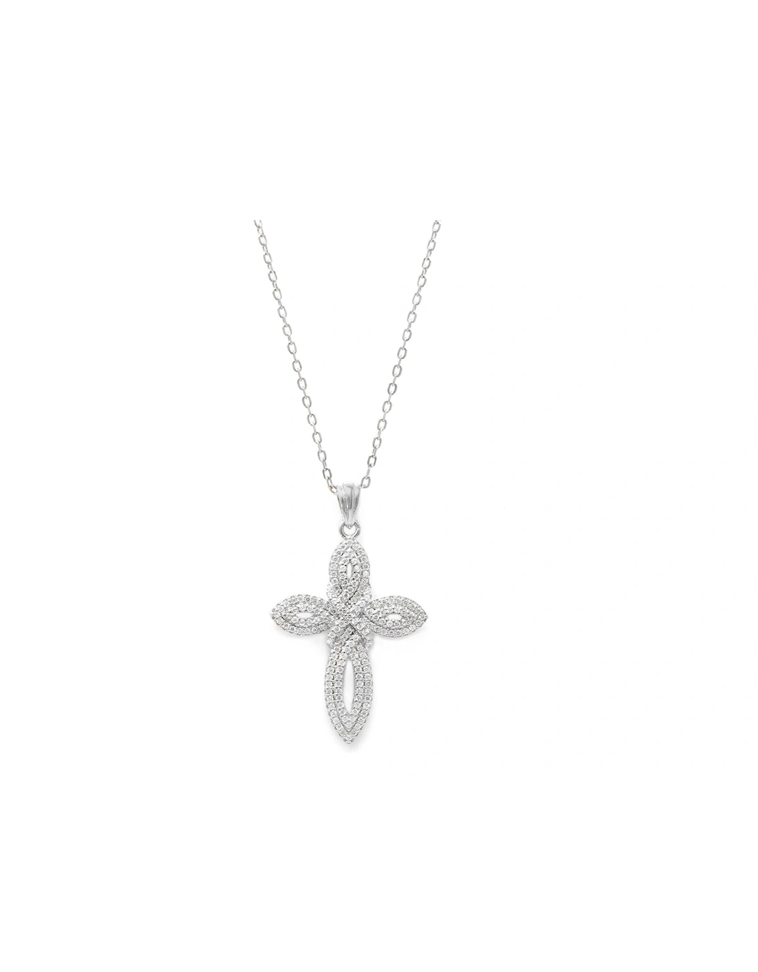 Intertwined Cross CZ Stone Necklace, 2 of 1