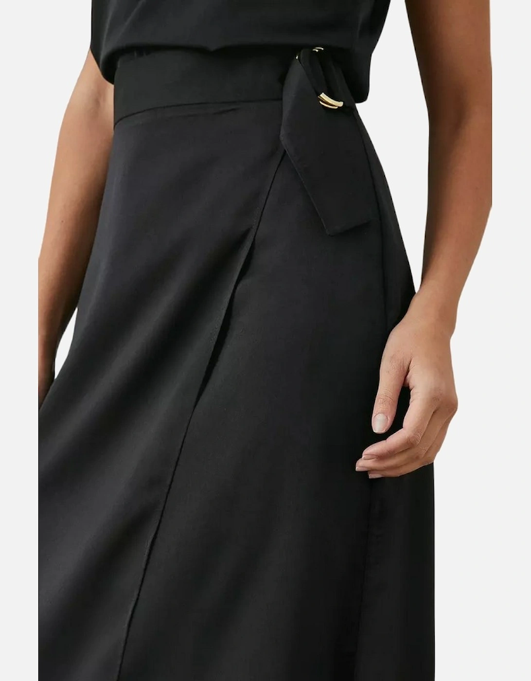 Womens/Ladies Satin D-Ring Midi Skirt