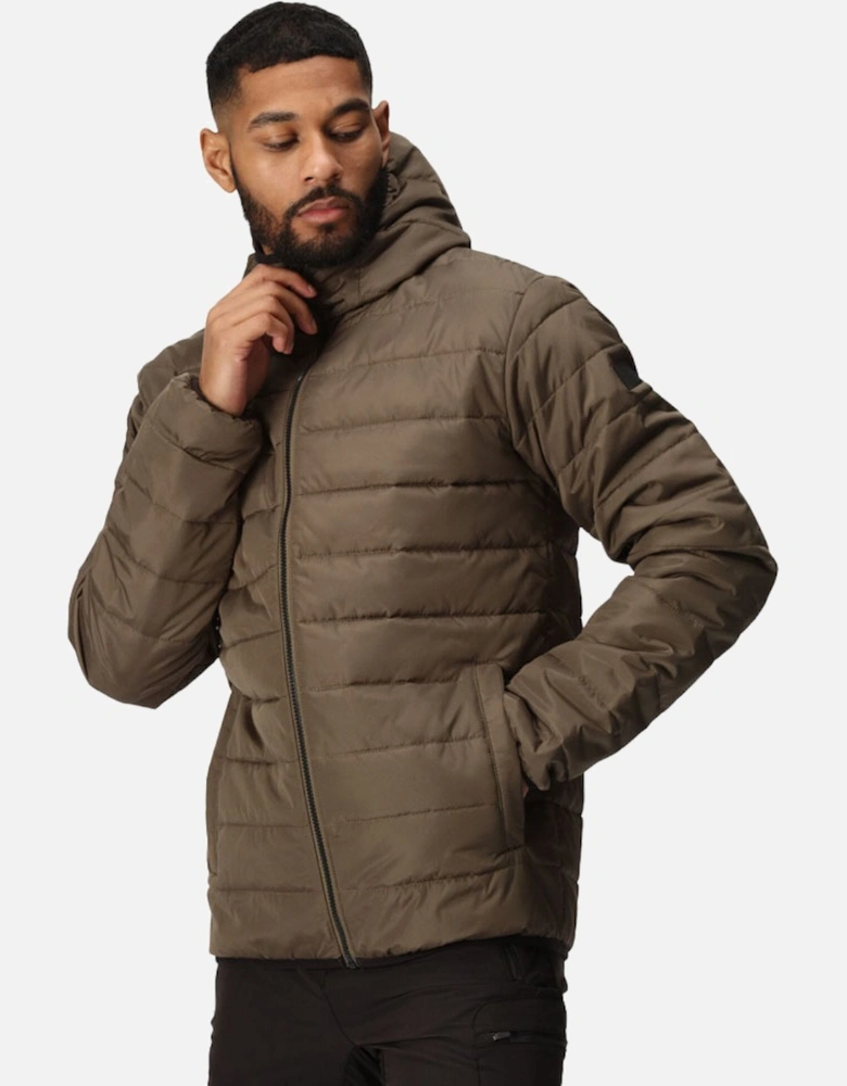 Mens Helfa Insulated Warm Quilted Hooded Jacket