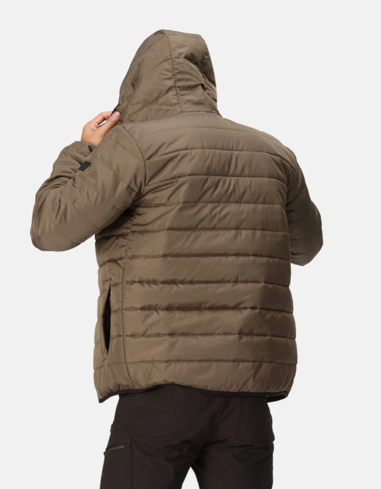 Mens Helfa Insulated Warm Quilted Hooded Jacket