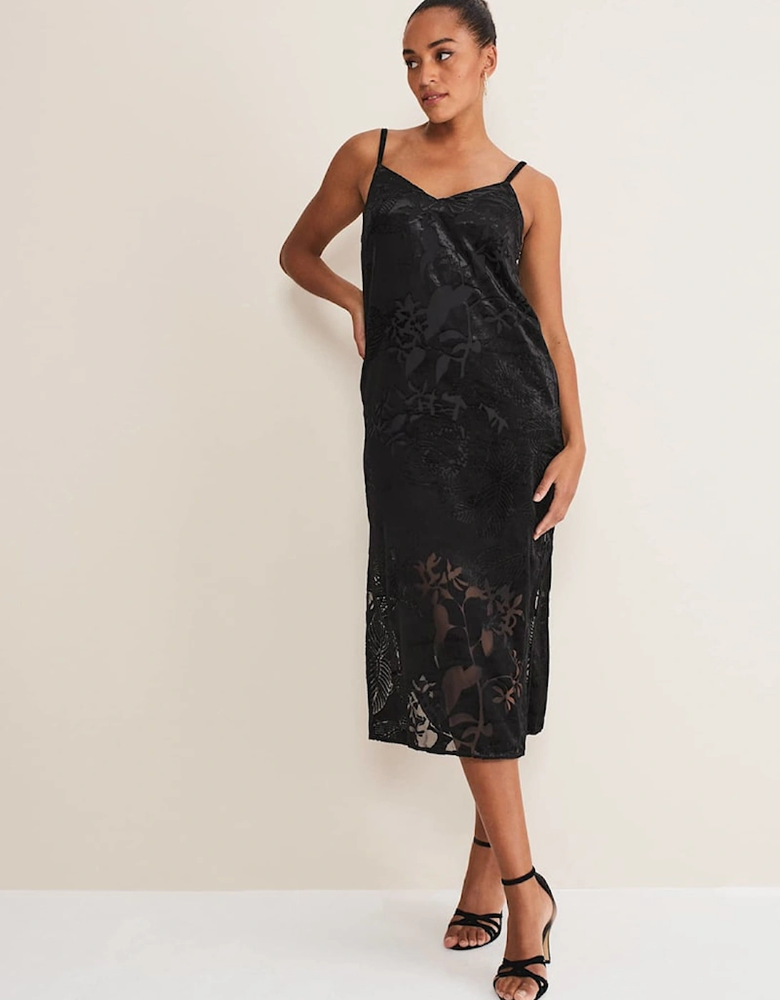 Fayette Textured Velvet Slip Dress, 7 of 6