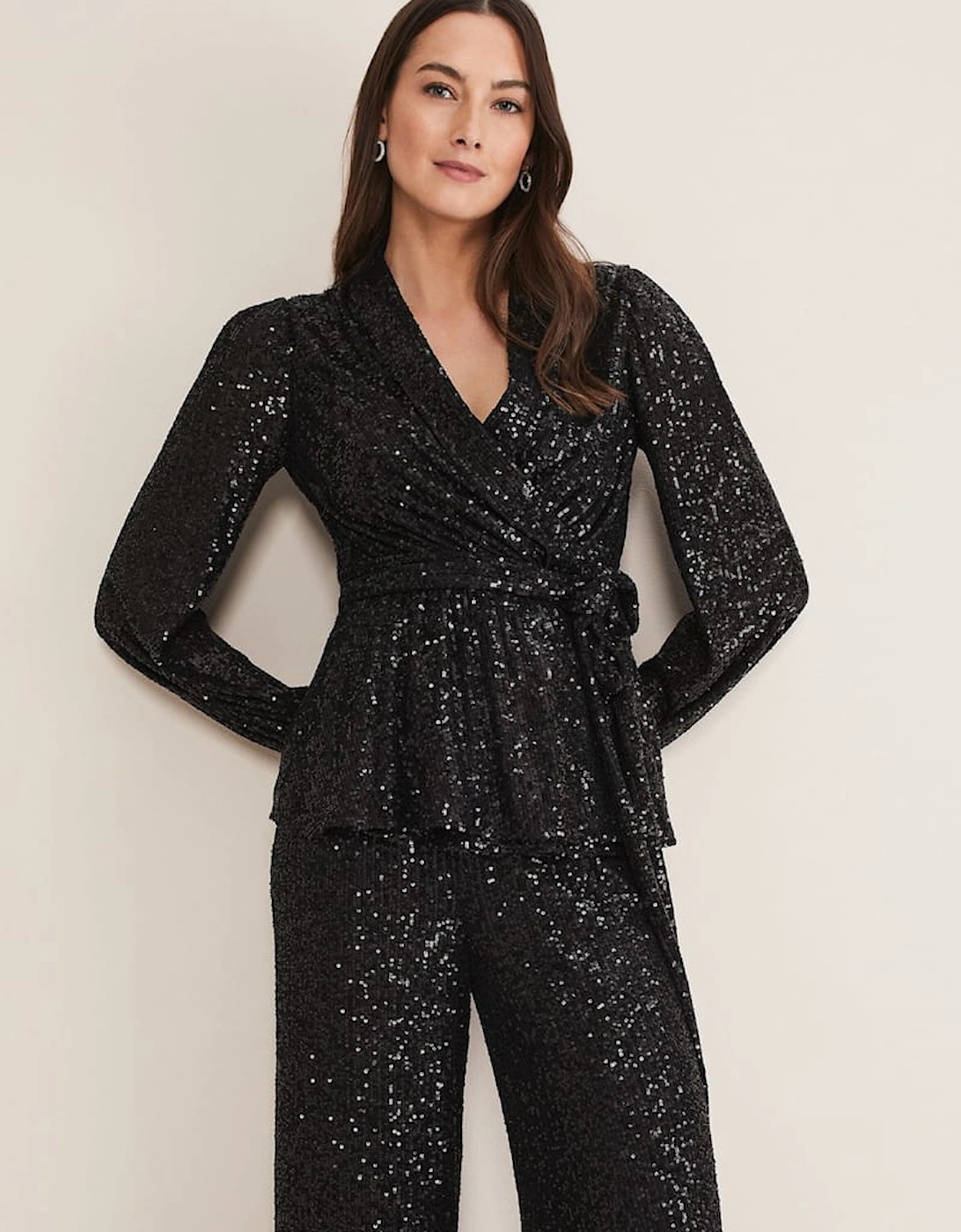 Florentine Sequin Blouse Co-Ord, 7 of 6