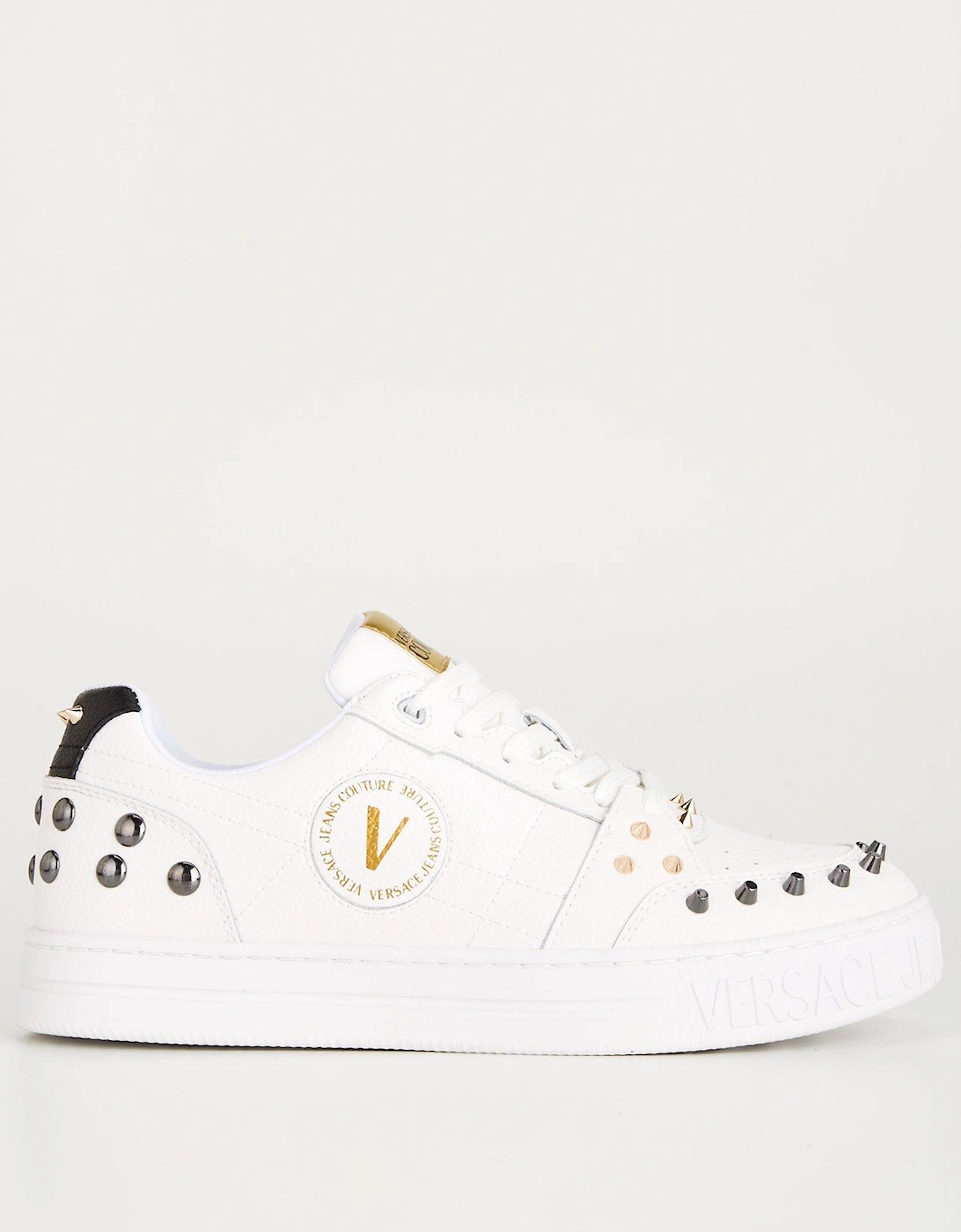 Jeans Couture Stud Trim V Emblem Trainers - White/Multi, 3 of 2