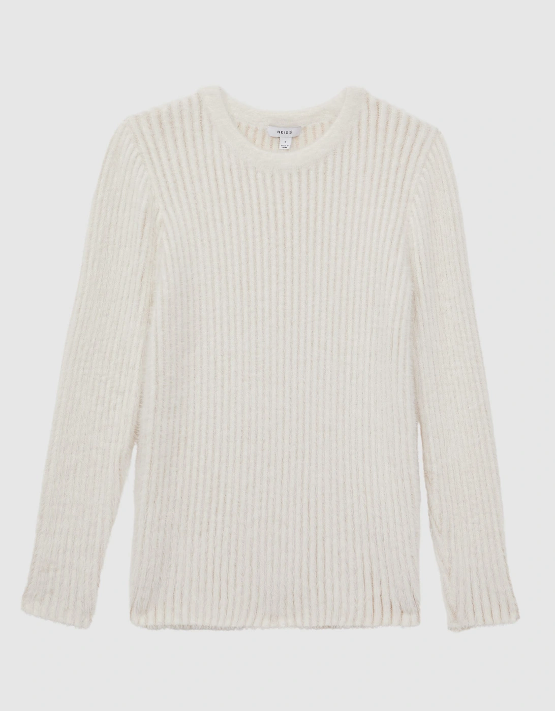 Ribbed Fluffy Crew Neck Jumper, 2 of 1